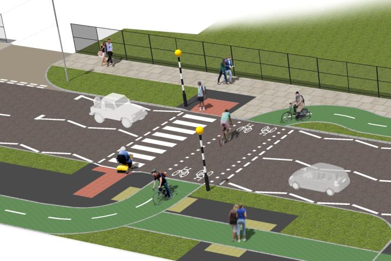 Visual representation of Mill Lane parallel crossing on Walney