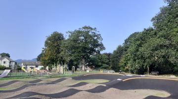 A bycyle pump track in Queens Park, Windermere